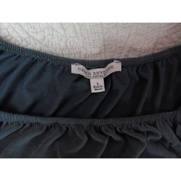 Green Envelope of Los Angeles Scoop neck top * *L Gray ** Polyester - Picture 4 of 5